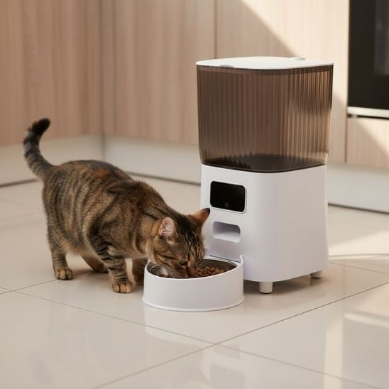 distributeur de croquettes pour chat automatique gamelle inox