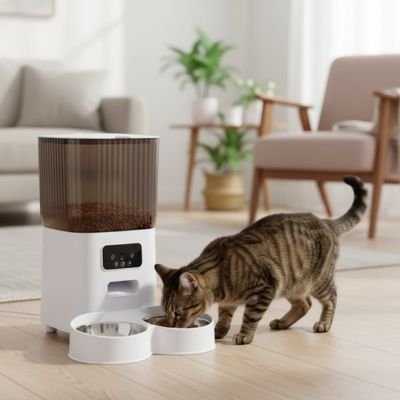 distributeur de croquettes pour chat automatique pratique