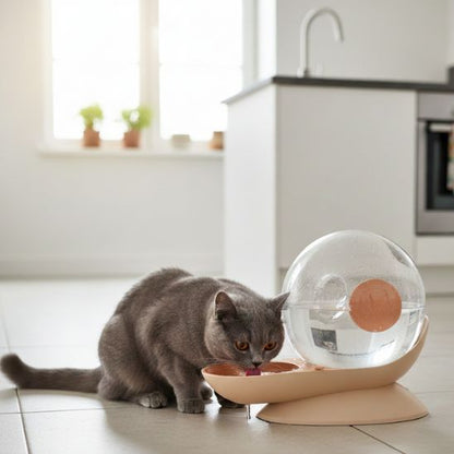 distributeur-eau-chat-escargot-beige