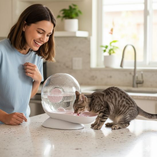 distributeur-eau-chat-escargot-pratique-rose