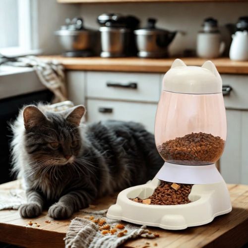 distributeur eau et croquettes pour chat oreilles - Happy minet