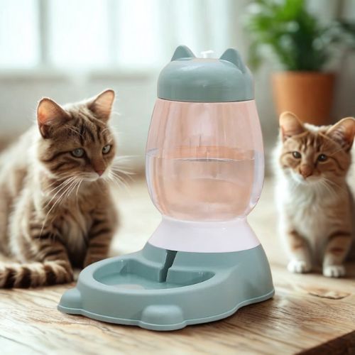 distributeur eau et croquettes pour chat oreilles - Happy minet