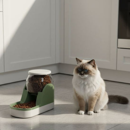 distributeur nourriture croquettes vert