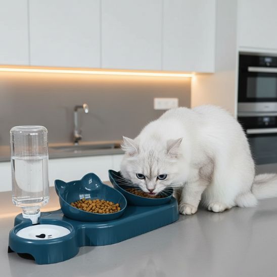 double-gamelle-chat-moderne