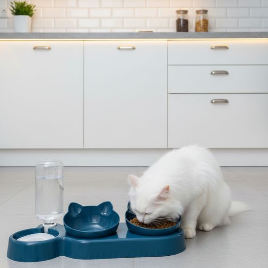 double-gamelle-chat-trio-delicieux-bleu