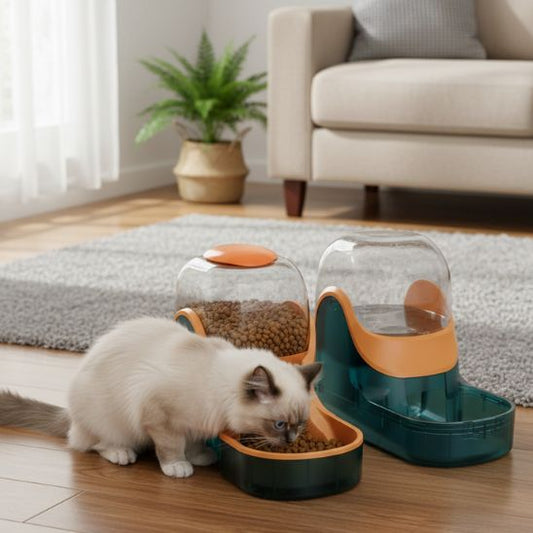 dsitributeur-nourriture-chat-ensemble-vert-orange