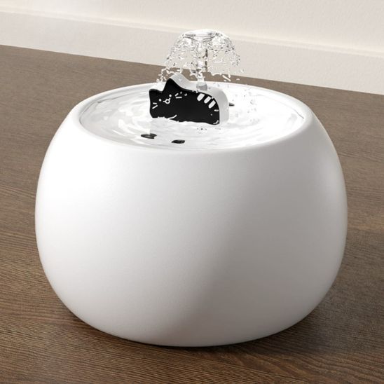 fontaine-a-eau-ceramique-chat-Blanc