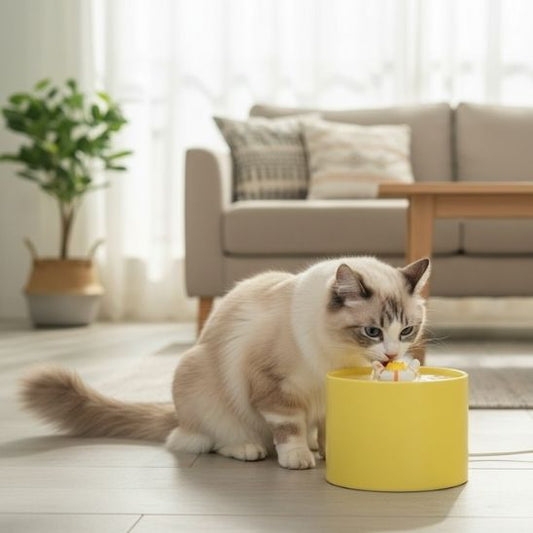 fontaine a eau ceramique chat argile vive