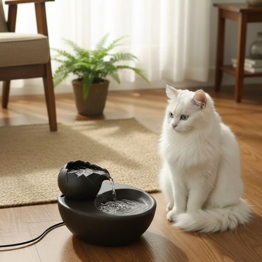 fontaine-à-eau-chat-céramique-ambiance