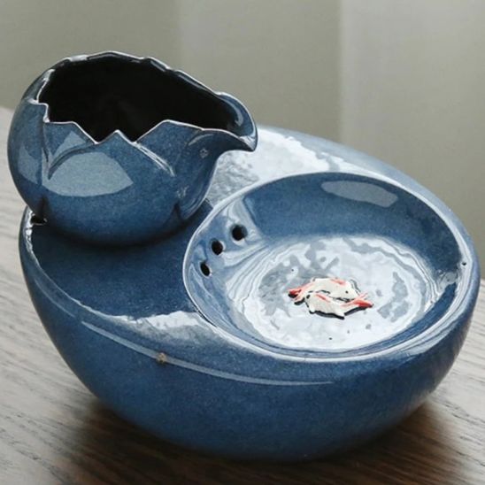 fontaine-à-eau-chat-céramique-bleu