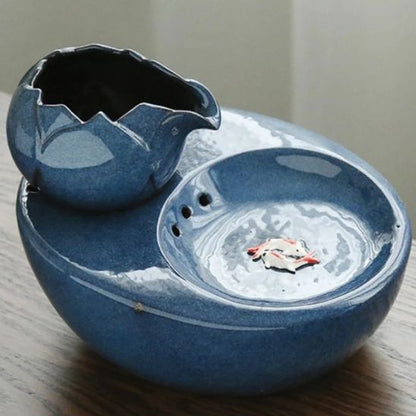 fontaine-à-eau-chat-céramique-bleu