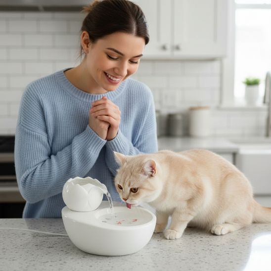 fontaine-à-eau-chat-céramique-fraiche