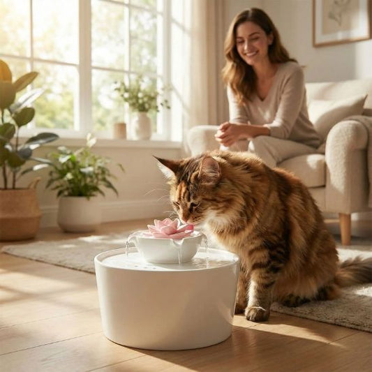 fontaine a eau chat ceramique harmonie féline
