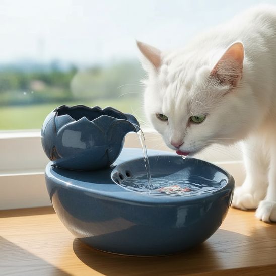 fontaine-à-eau-chat-céramique-hydratation
