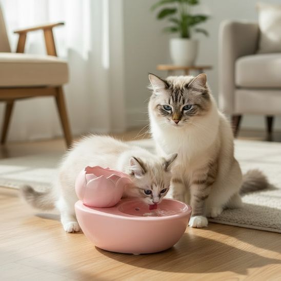 fontaine-à-eau-chat-céramique-idéale