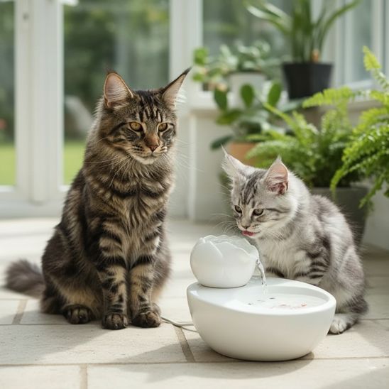 fontaine-à-eau-chat-céramique-multi-chats
