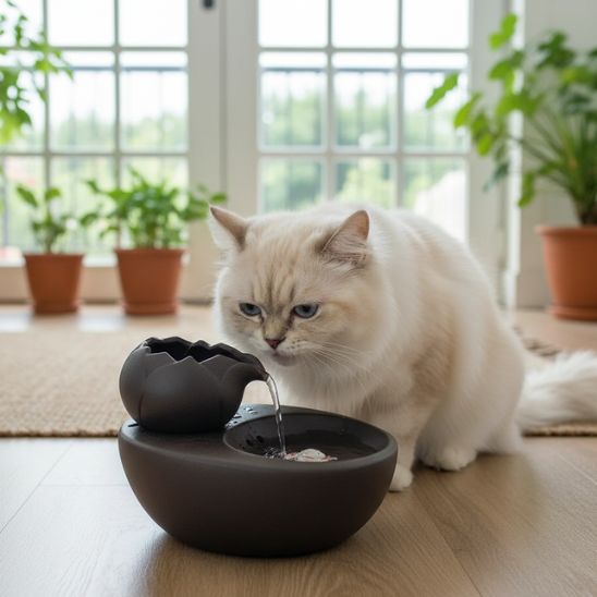 fontaine-à-eau-chat-céramique-noir-zen