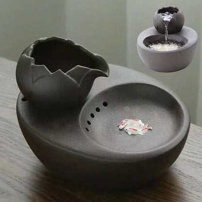 fontaine-à-eau-chat-céramique-noire