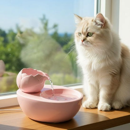 fontaine-à-eau-chat-céramique-zen-rose