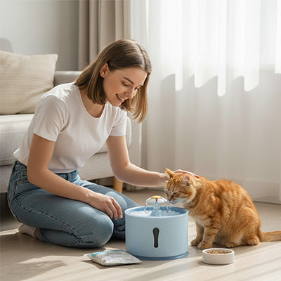 fontaine-à-eau-pour-chat--bleu-féline