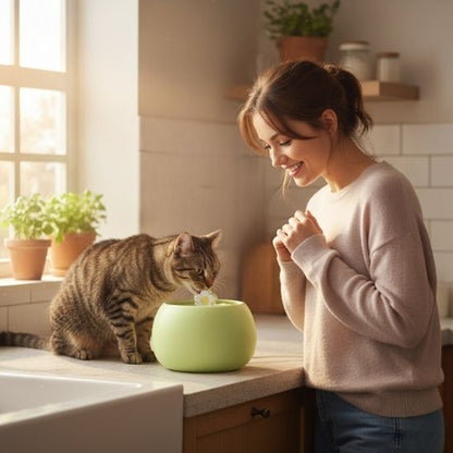 fontaine a eau pour chat ceramique design