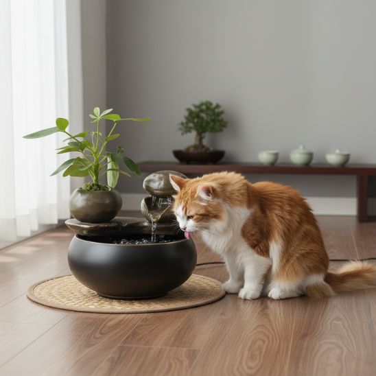 fontaine-ceramique-chat-ambiance