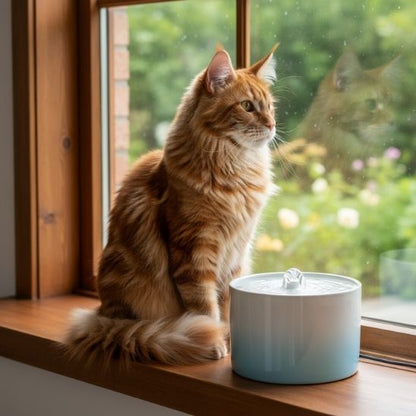 fontaine-ceramique-chat-bleu