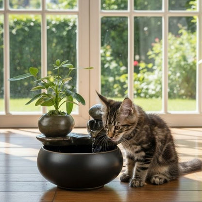 fontaine-ceramique-chat-design