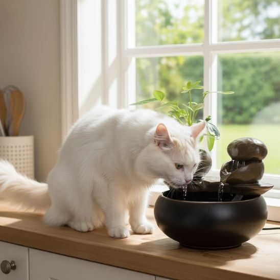 fontaine-ceramique-chat-zen