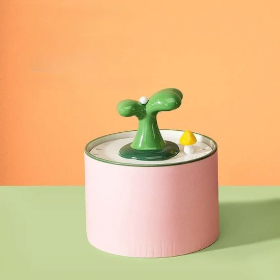 fontaine-chat-céramique-coloris-rose-1l