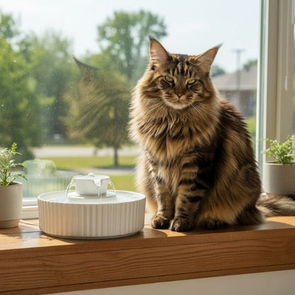 fontaine-chat-ceramique-faience-blanche