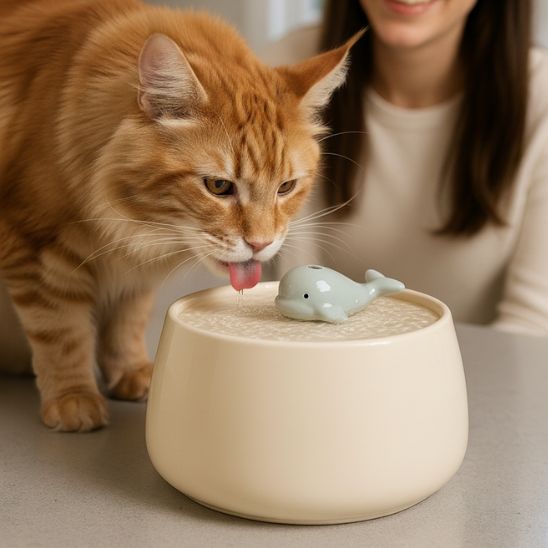 fontaine-eau-chat-ceramique-esthétique