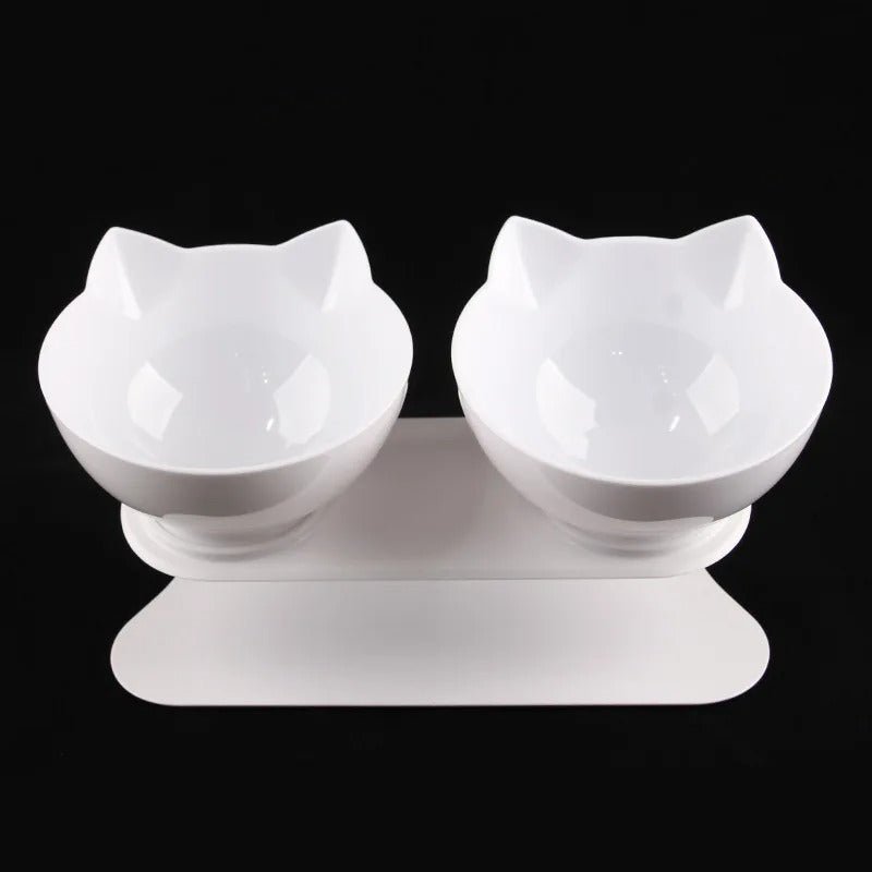 gamelle-chat-blanche | RAISED BOWL ™ - Happy minet