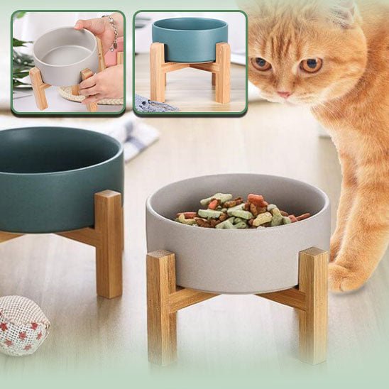 Gamelle-chat-surélevée-grise| chasavour ™ - Happy minet