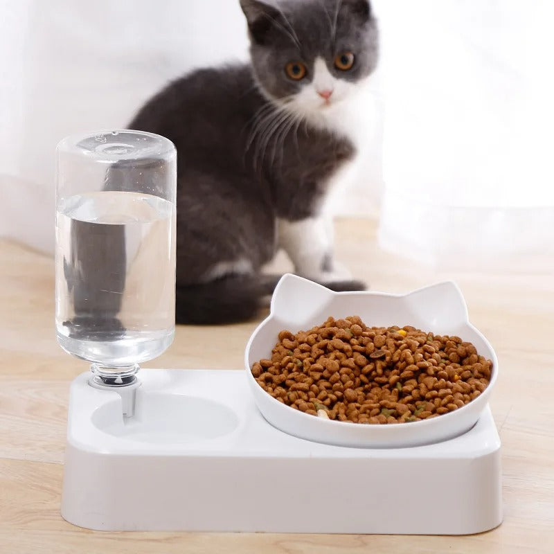 gamelle-chat-surélevée-inclinée-blanche