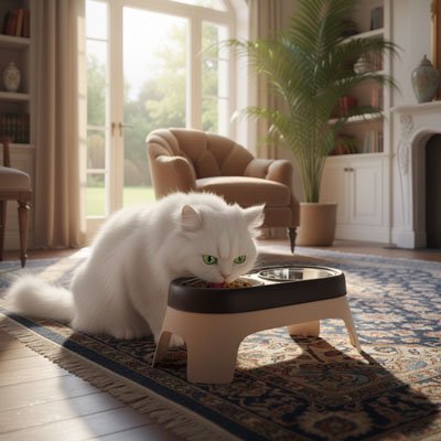 Gamelle surelevee chat ergonomique