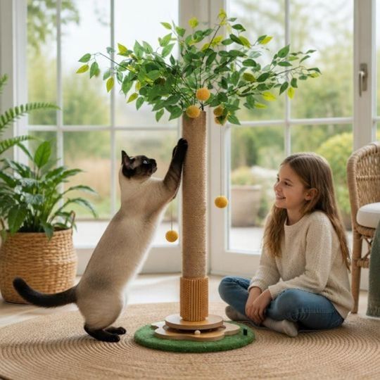 griffoir chat design brun
