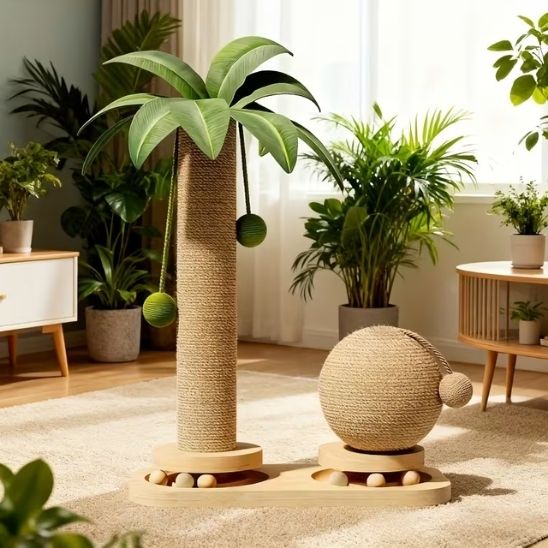 griffoir poteau chat bois