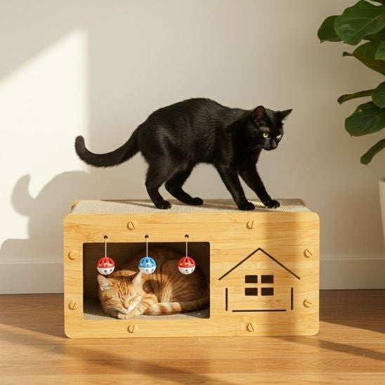 Griffoir pour chat bois et carton