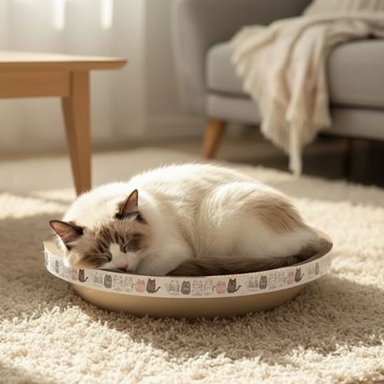 griffoir rond pour chat panier