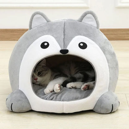 grotte-pour-chat-confortable-loup