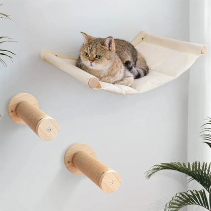 hamac chat mural bois - Happy minet