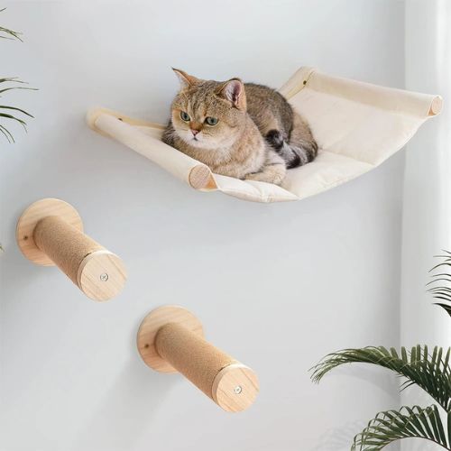 hamac chat mural bois - Happy minet