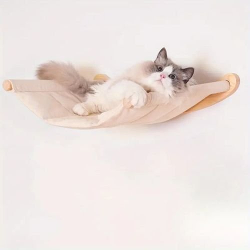 hamac chat mural bois - Happy minet