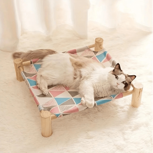 hamac pour chat bois et toile - Happy minet