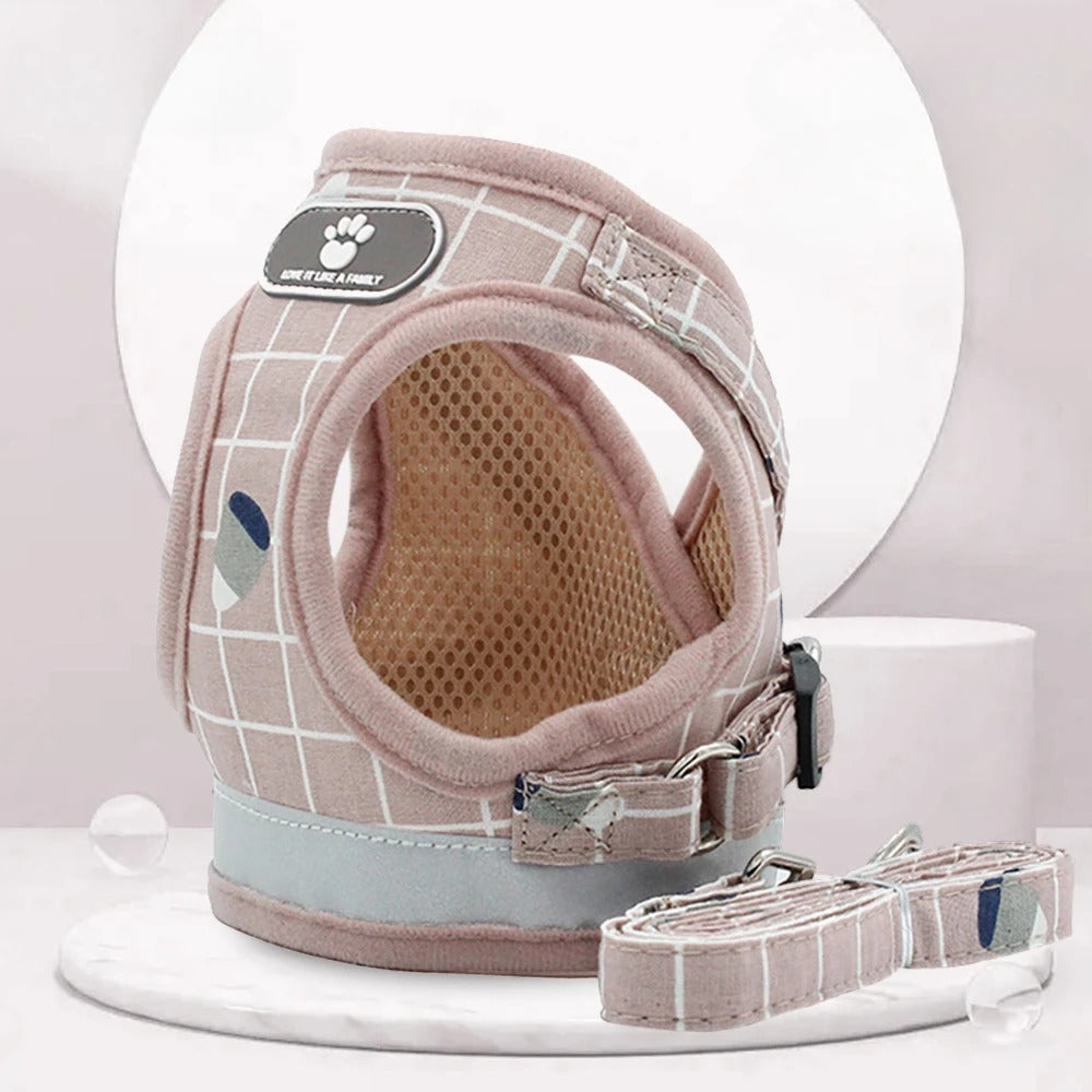 harnais-chat-anti-fugue-rose-carreaux