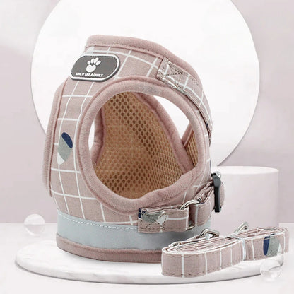 harnais-chat-anti-fugue-rose-carreaux