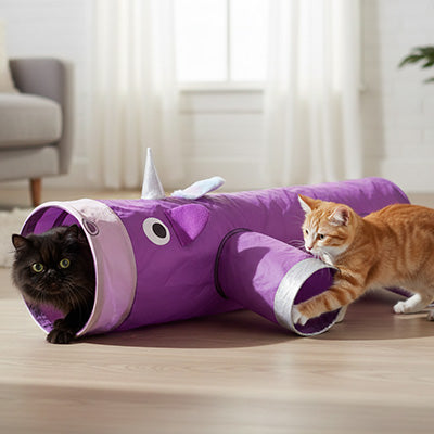 jeu-tunnel-chat-rhino-violet-amusant