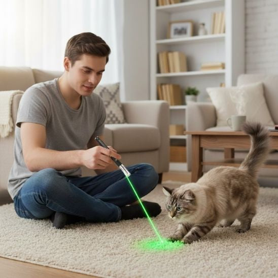 jouet laser chat interactif vert