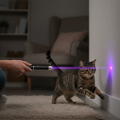 jouet laser chat violet